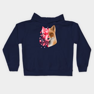 red shattered fox Kids Hoodie